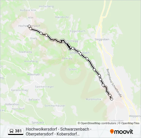 381 Bus Line Map