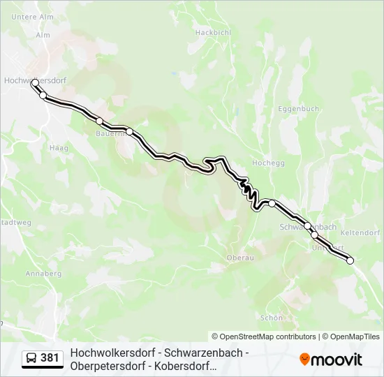 381 Bus Line Map