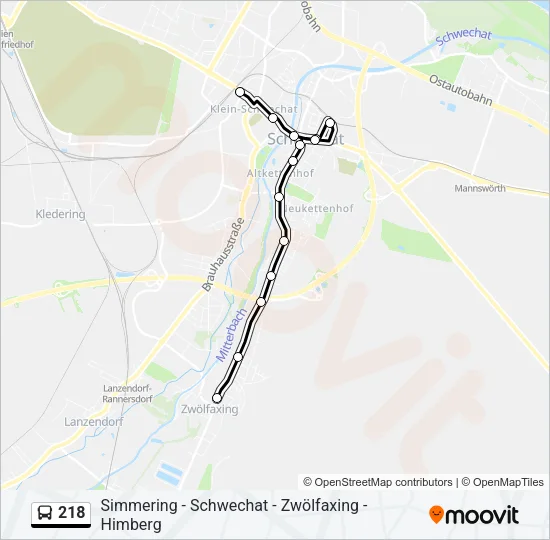 218 Bus Line Map