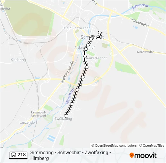 218 Bus Line Map