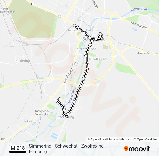 218 Bus Line Map