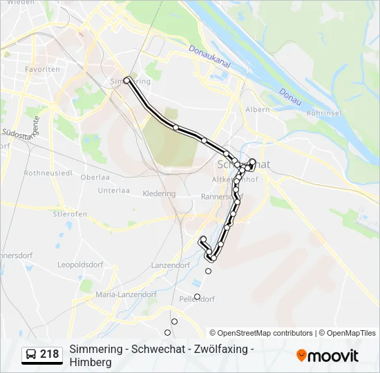 218 Bus Line Map