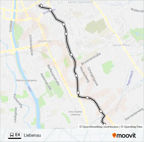 E4 Bus Line Map