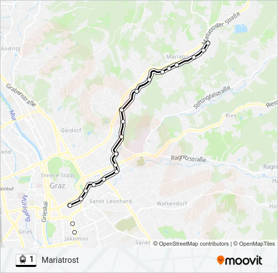 1 Light Rail Line Map