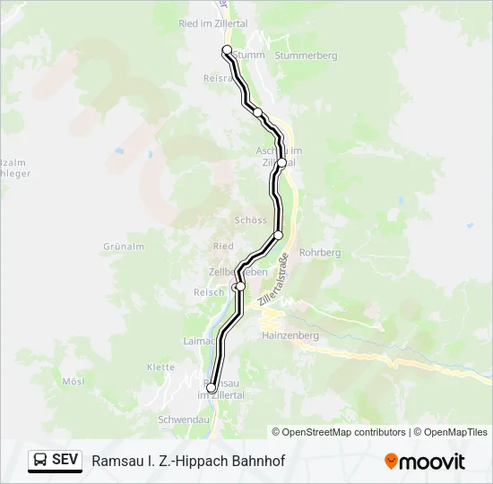 SEV Bus Line Map