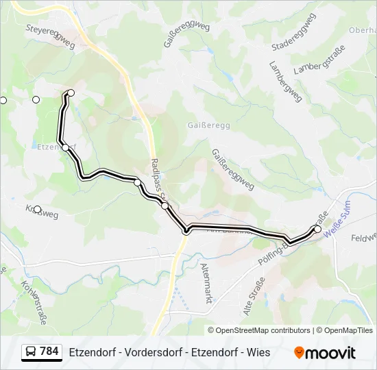 784 Bus Line Map