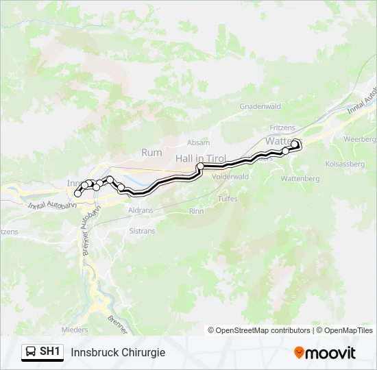SH1 Bus Line Map