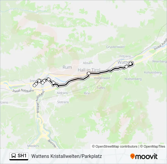 SH1 Bus Line Map