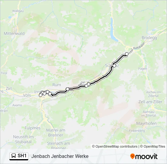 SH1 Bus Line Map