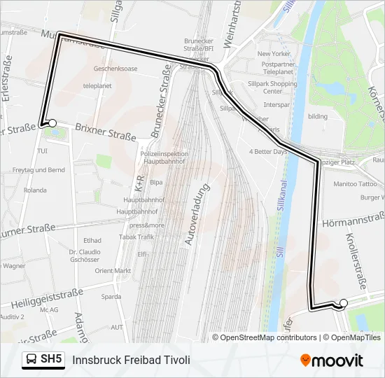 SH5 Bus Line Map