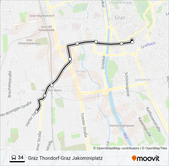 34 Bus Line Map