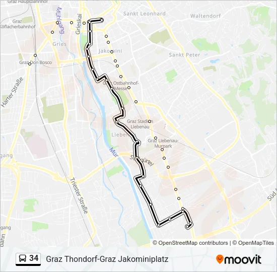 34 Bus Line Map