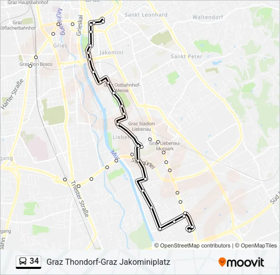 34 Bus Line Map