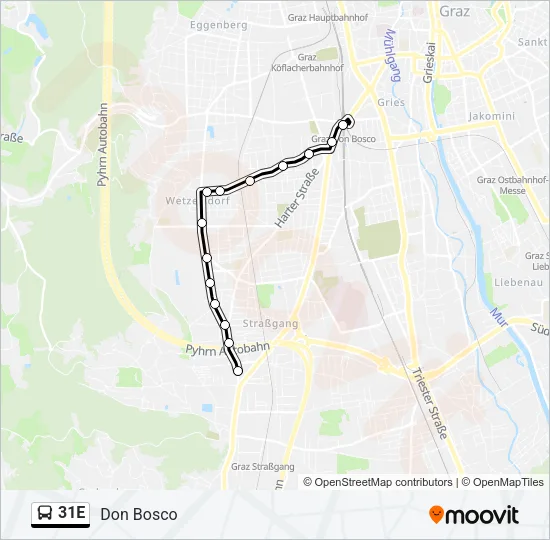 31E Bus Line Map