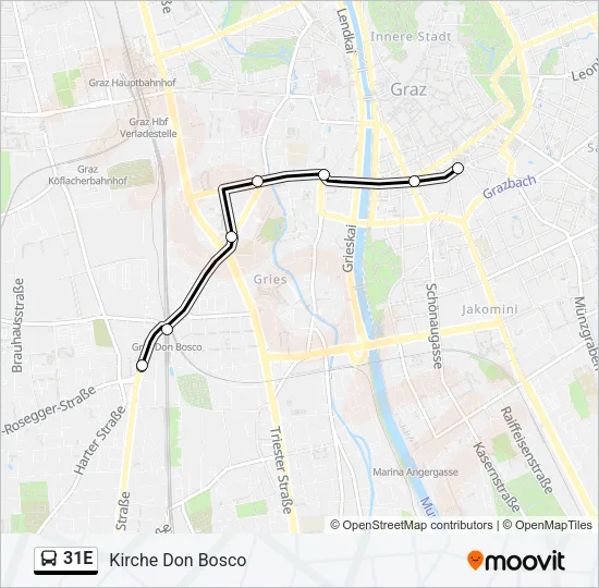 31E Bus Line Map