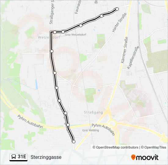 31E Bus Line Map