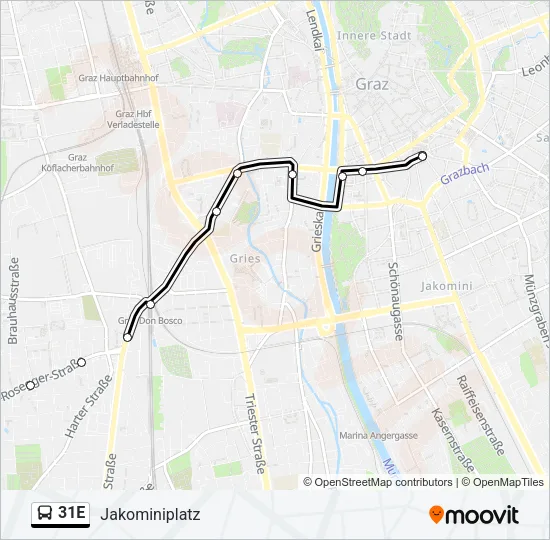 31E Bus Line Map