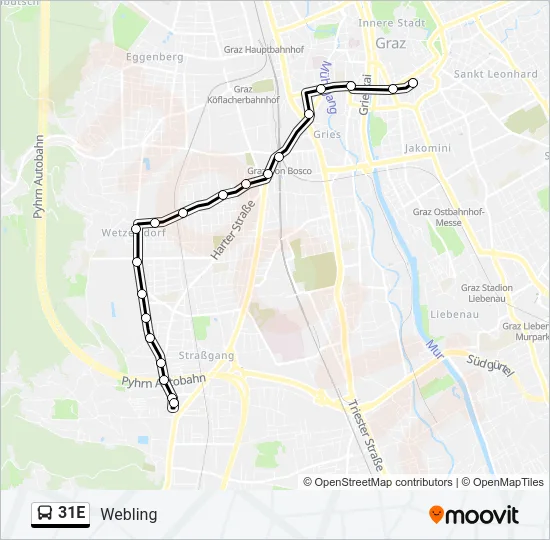 31E Bus Line Map