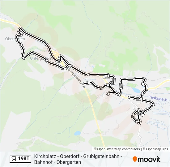 198T Bus Line Map