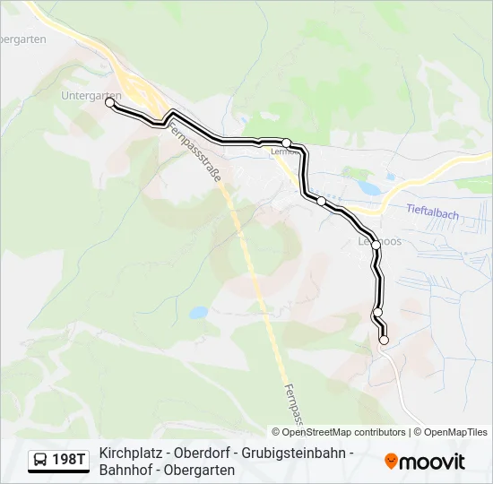 198T Bus Line Map