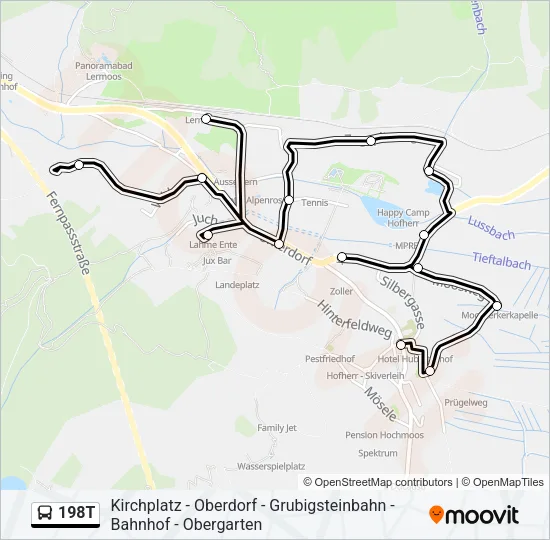 198T Bus Line Map