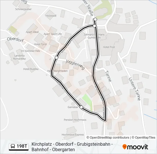 198T Bus Line Map