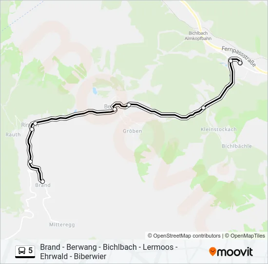 5 Bus Line Map