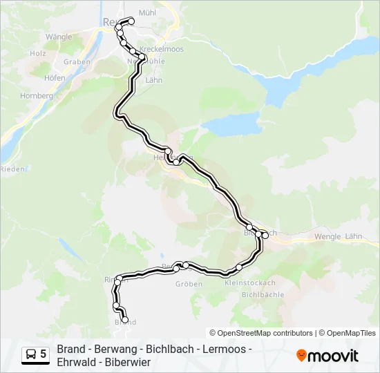 5 Bus Line Map