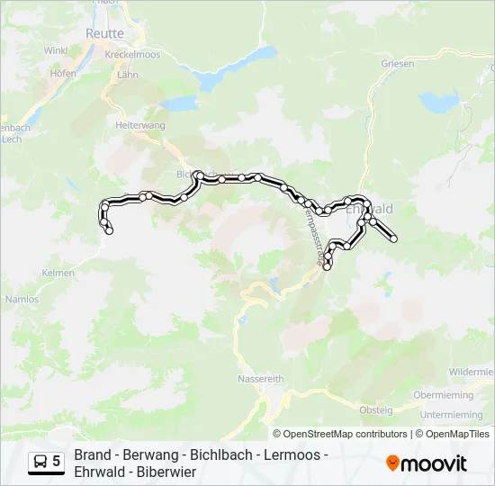 5 Bus Line Map