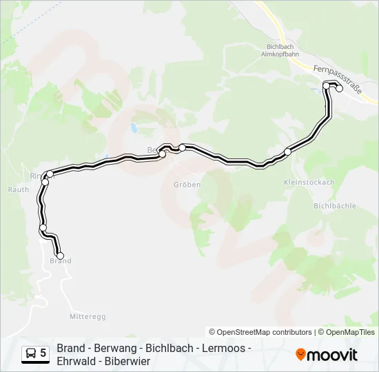 5 Bus Line Map