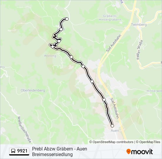 9921 bus Line Map