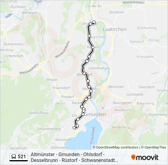 521 Bus Line Map
