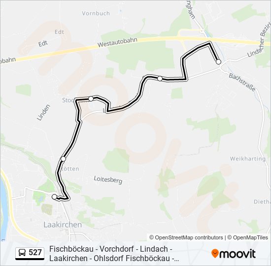 527 bus Line Map