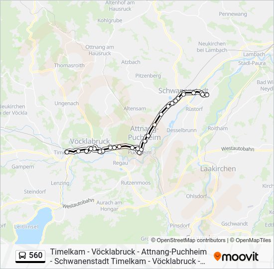 560 Route: Schedules, Stops &amp; Maps - Timelkam Kulturzentrum (Updated)