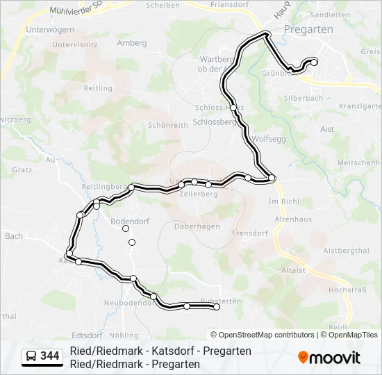 344 Bus Line Map
