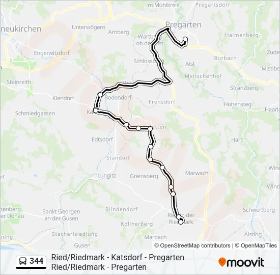 344 Bus Line Map