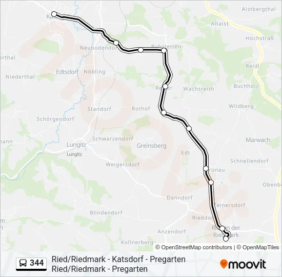 344 Bus Line Map