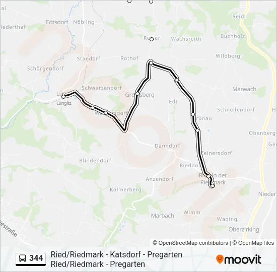 344 Bus Line Map
