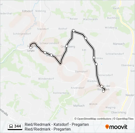 344 Bus Line Map