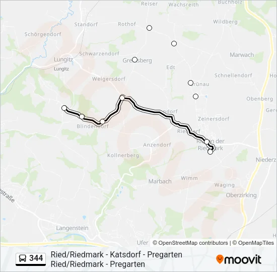 344 Bus Line Map