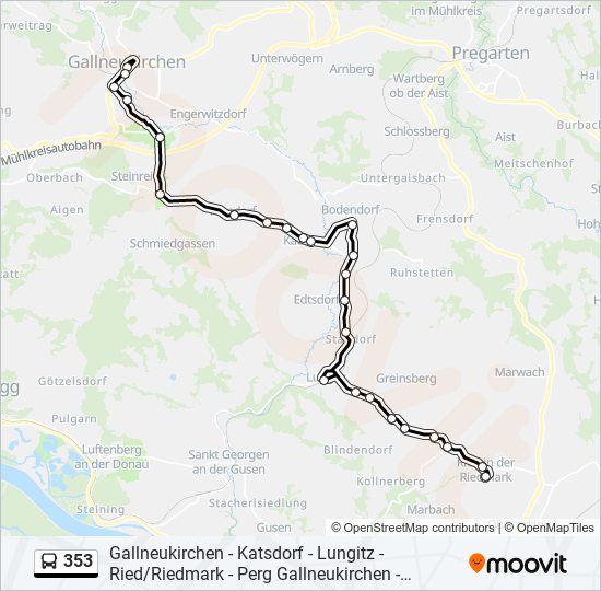 353 bus Line Map