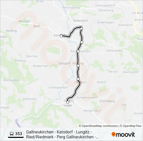 353 Bus Line Map