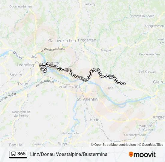 365 Bus Line Map