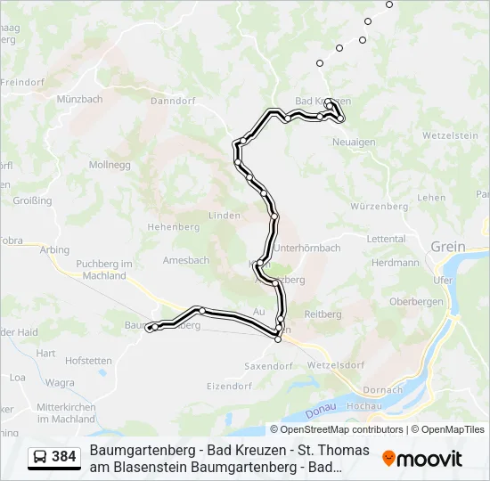 384 Bus Line Map