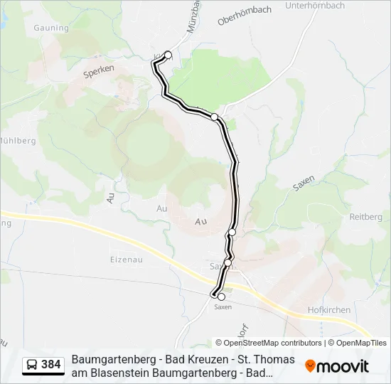 384 Bus Line Map