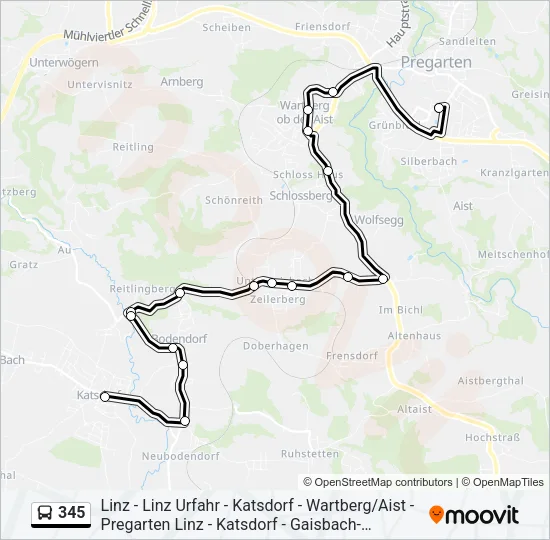 345 Bus Line Map