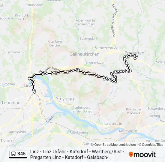 345 Bus Line Map