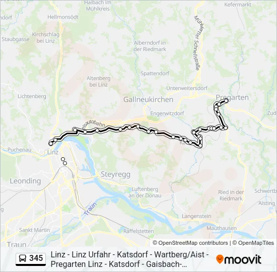 345 Bus Line Map