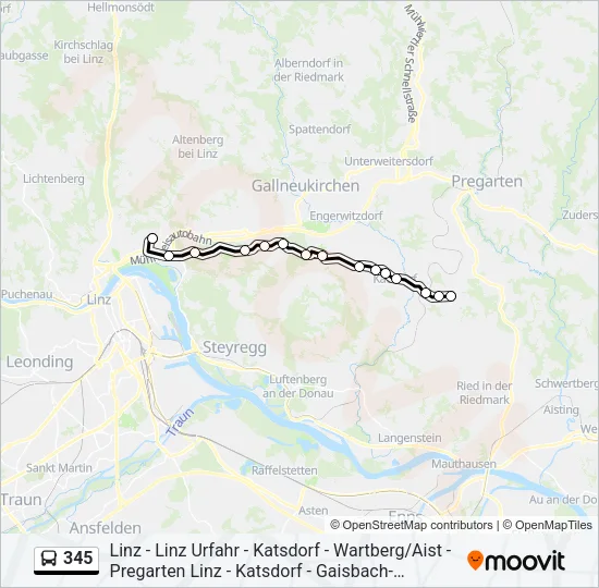 345 Bus Line Map