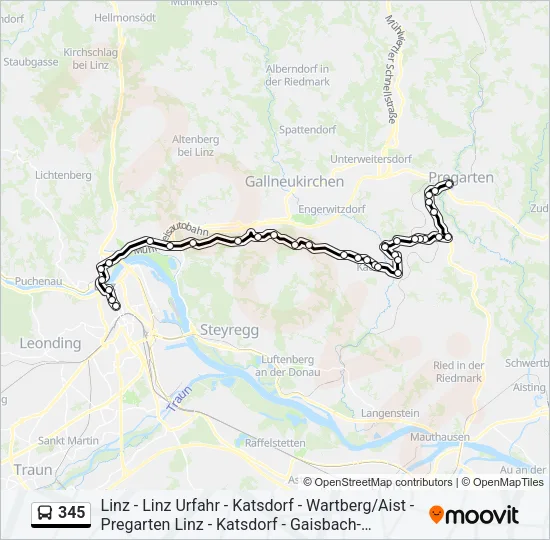 345 Bus Line Map